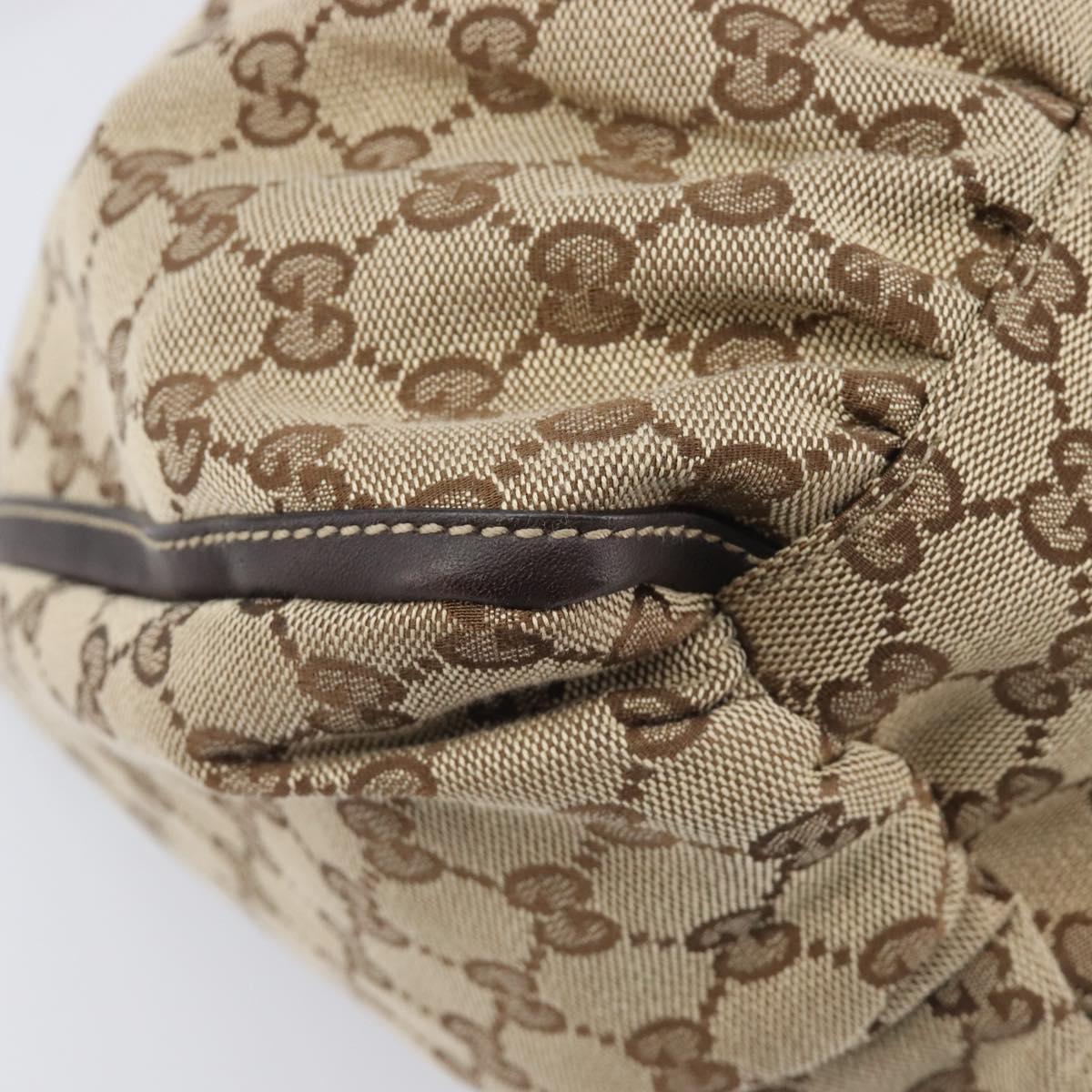 GUCCI GG Canvas Abbey Shoulder Bag Beige Gold 189833 Auth 210744V