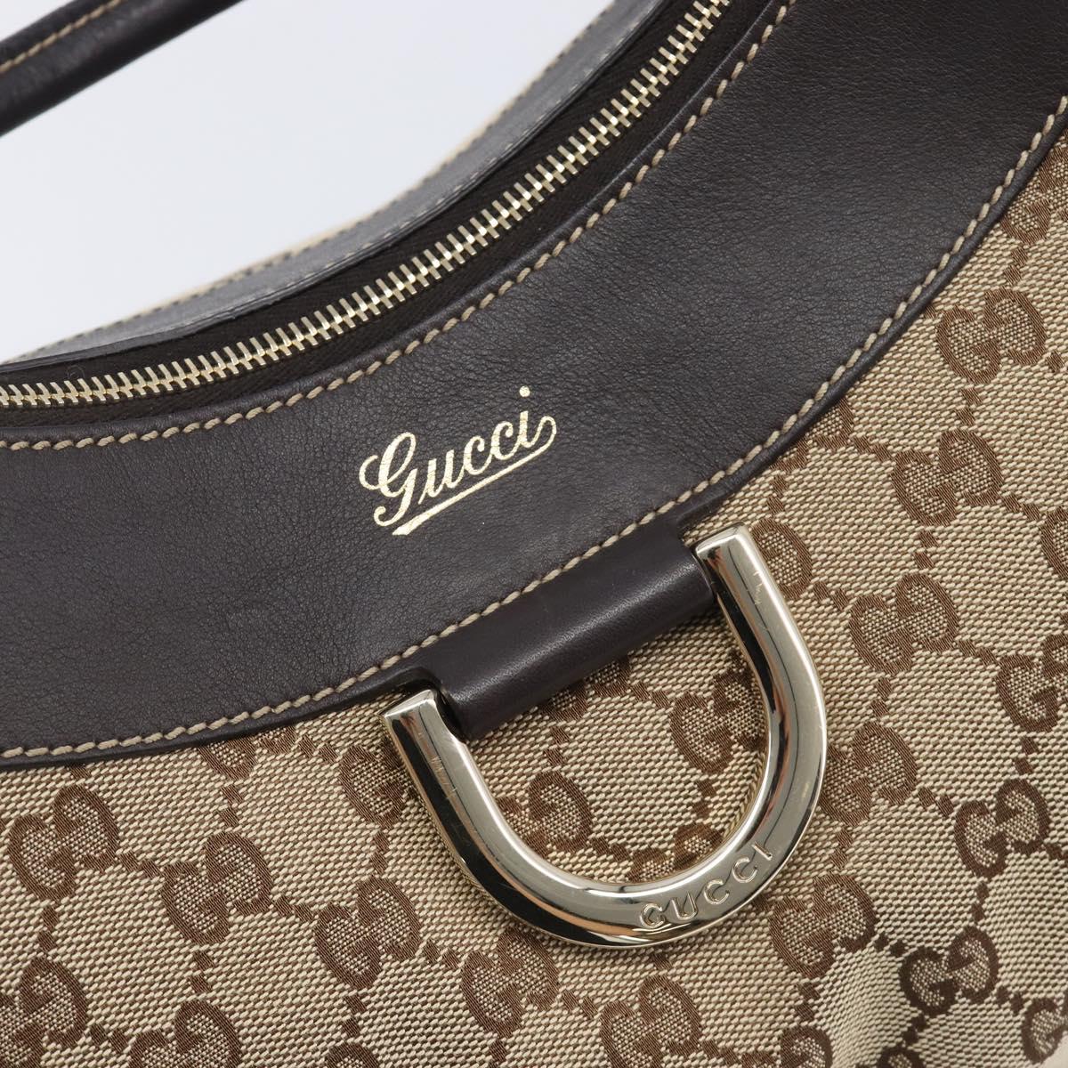 GUCCI GG Canvas Abbey Shoulder Bag Beige Gold 189833 Auth 210744V
