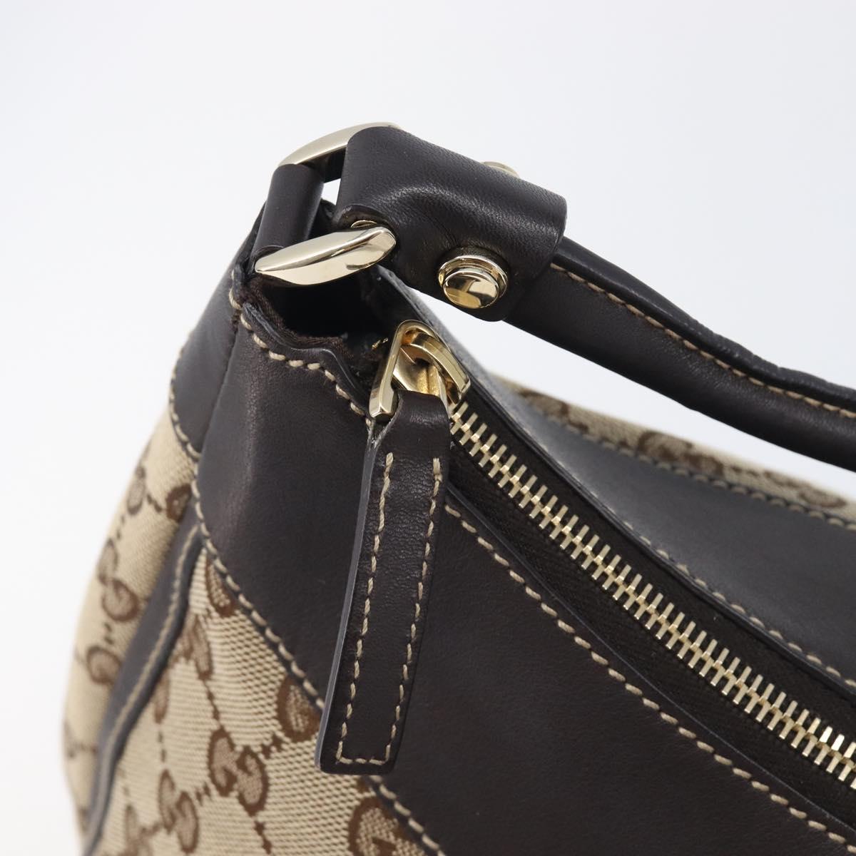 GUCCI GG Canvas Abbey Shoulder Bag Beige Gold 189833 Auth 210744V