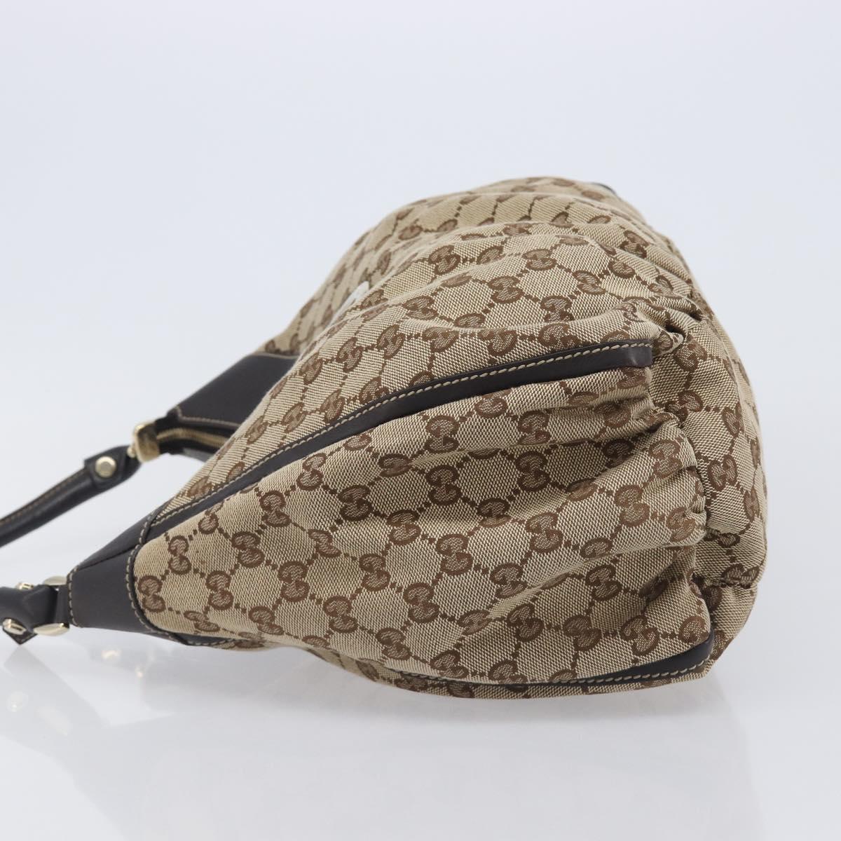 GUCCI GG Canvas Abbey Shoulder Bag Beige Gold 189833 Auth 210744V