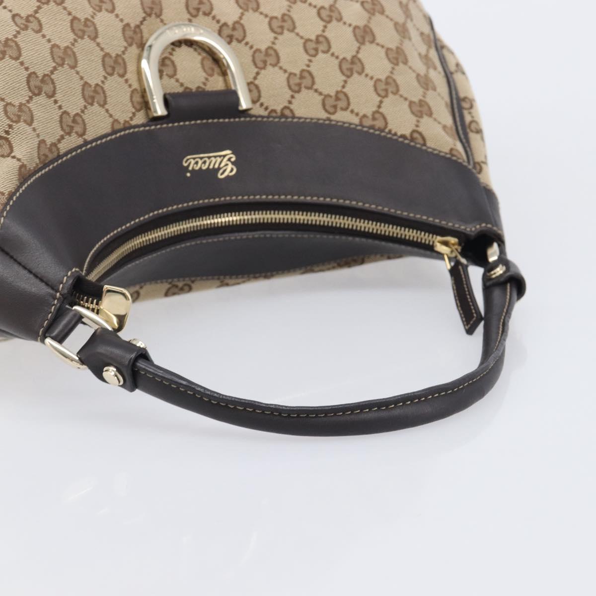 GUCCI GG Canvas Abbey Shoulder Bag Beige Gold 189833 Auth 210744V