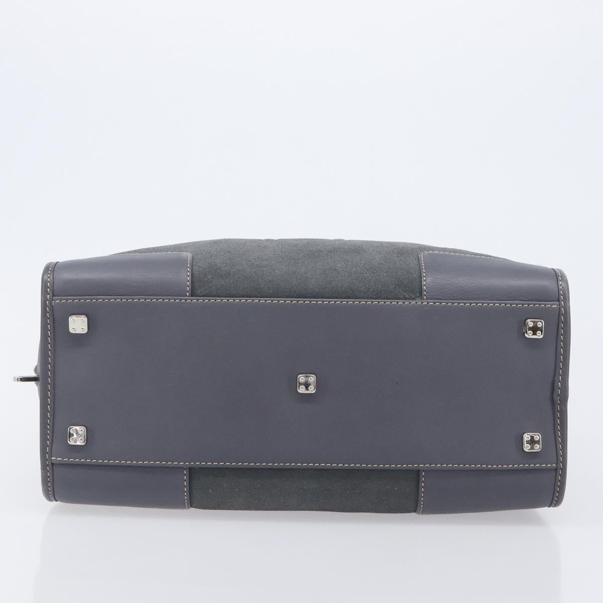 LOEWE Amazona 28 Hand Bag Suede Gray Silver Auth 210758V
