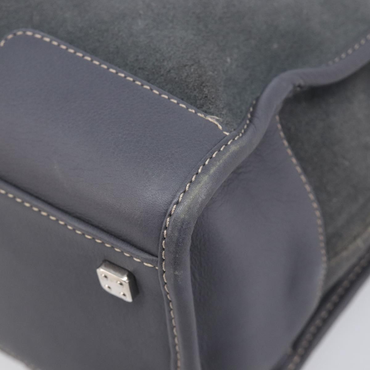 LOEWE Amazona 28 Hand Bag Suede Gray Silver Auth 210758V