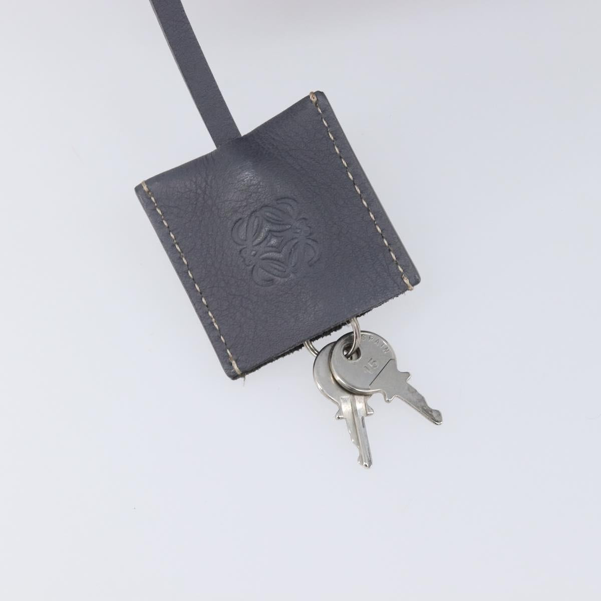 LOEWE Amazona 28 Hand Bag Suede Gray Silver Auth 210758V