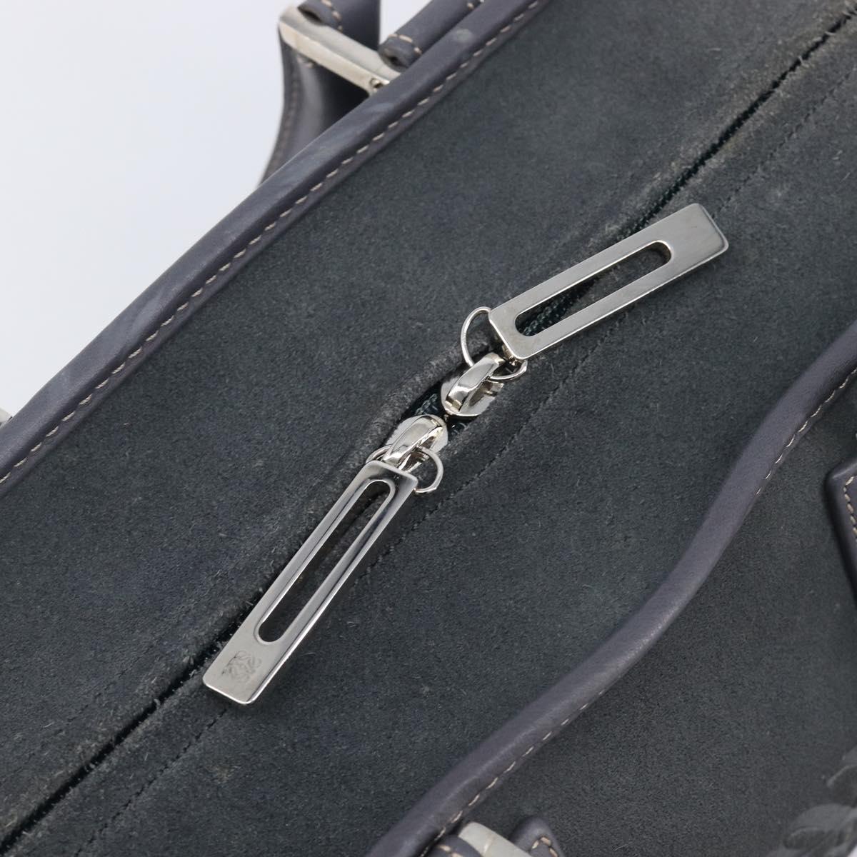 LOEWE Amazona 28 Hand Bag Suede Gray Silver Auth 210758V