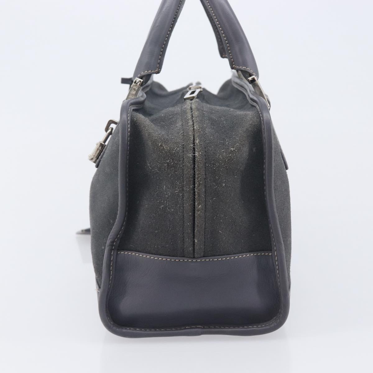 LOEWE Amazona 28 Hand Bag Suede Gray Silver Auth 210758V