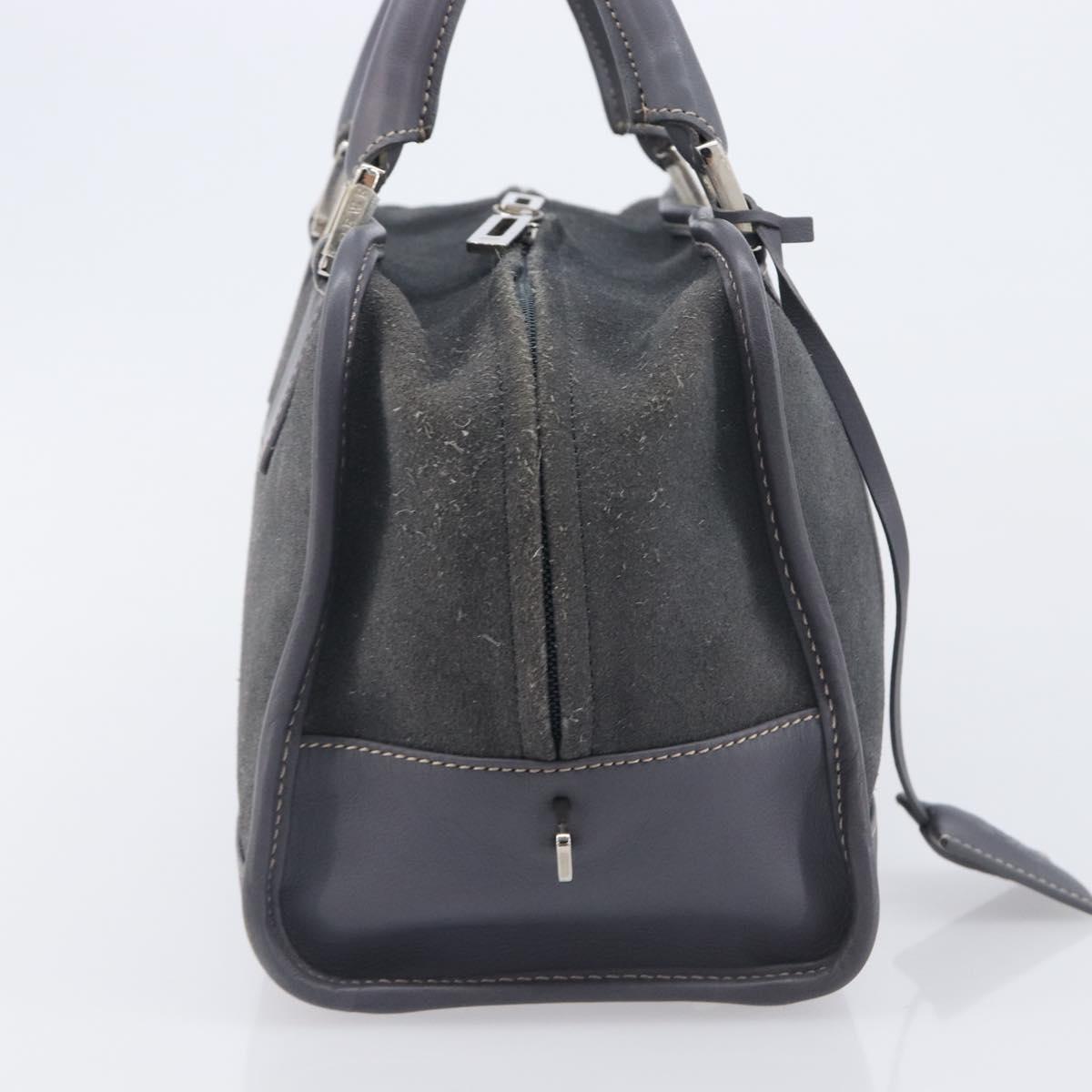 LOEWE Amazona 28 Hand Bag Suede Gray Silver Auth 210758V