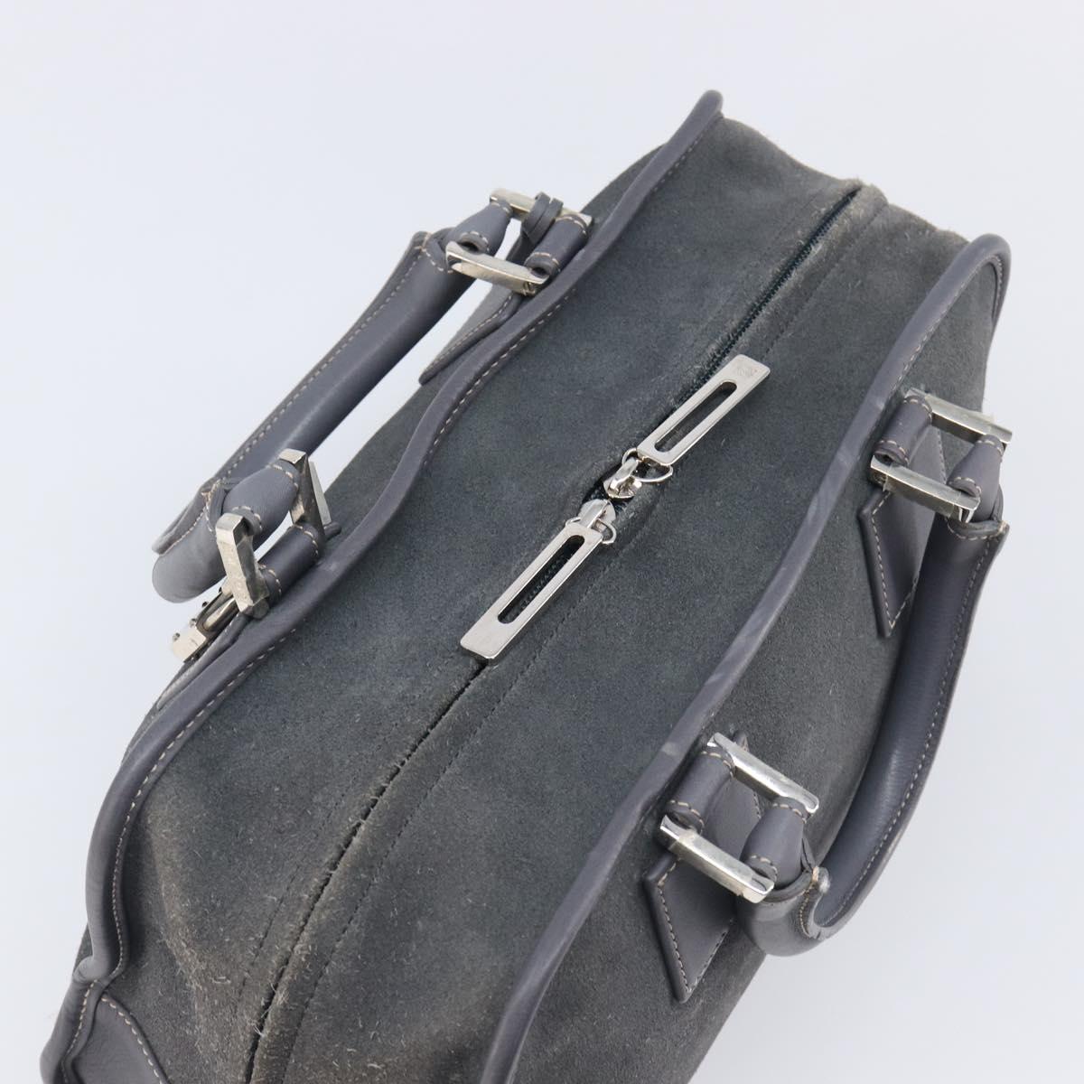 LOEWE Amazona 28 Hand Bag Suede Gray Silver Auth 210758V