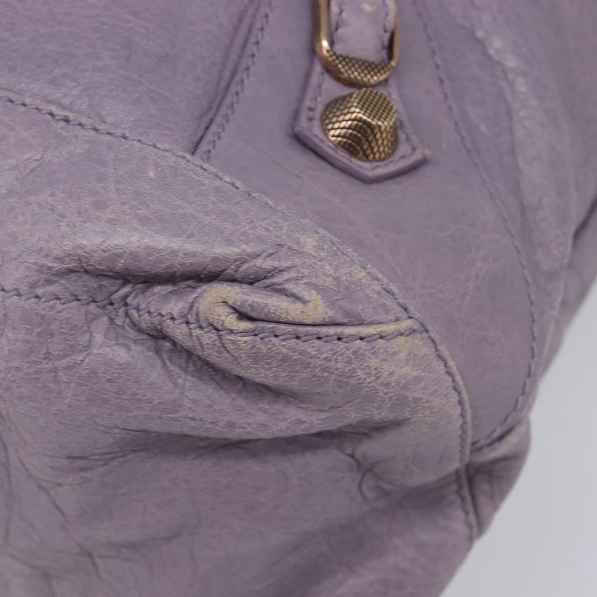Balenciaga Giant Day Shoulder Bag Leather Purple Gold 285437 Auth 210764V