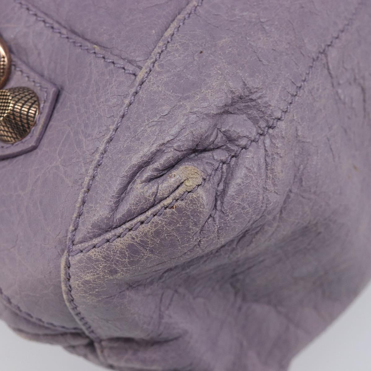 Balenciaga Giant Day Shoulder Bag Leather Purple Gold 285437 Auth 210764V