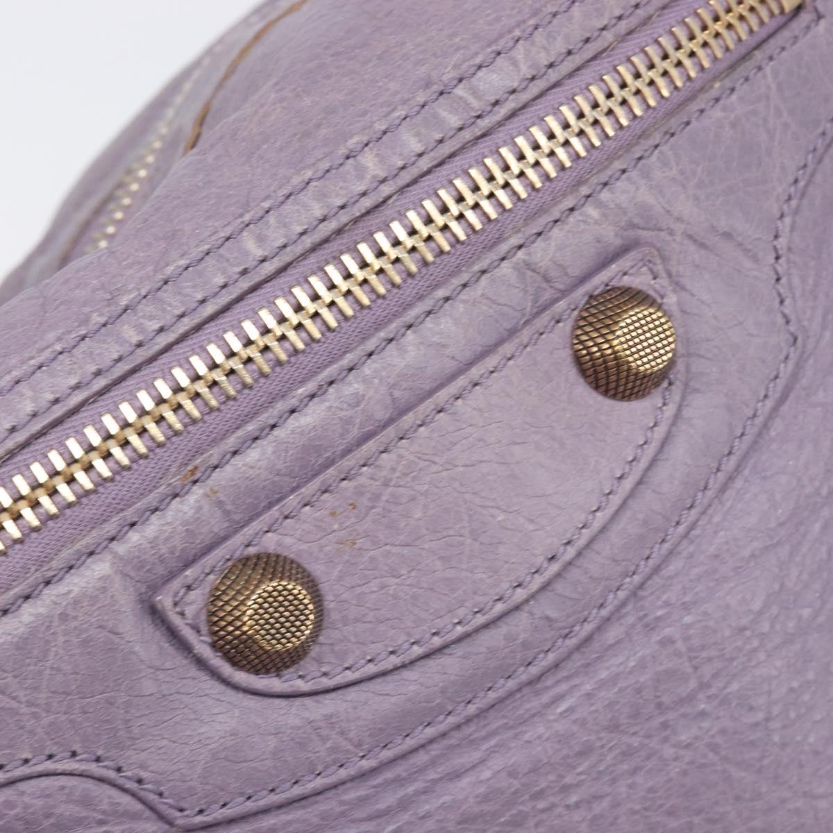 Balenciaga Giant Day Shoulder Bag Leather Purple Gold 285437 Auth 210764V
