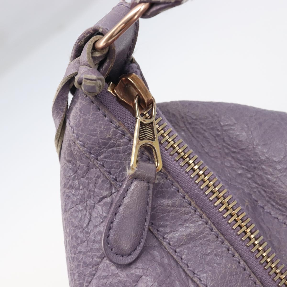 Balenciaga Giant Day Shoulder Bag Leather Purple Gold 285437 Auth 210764V