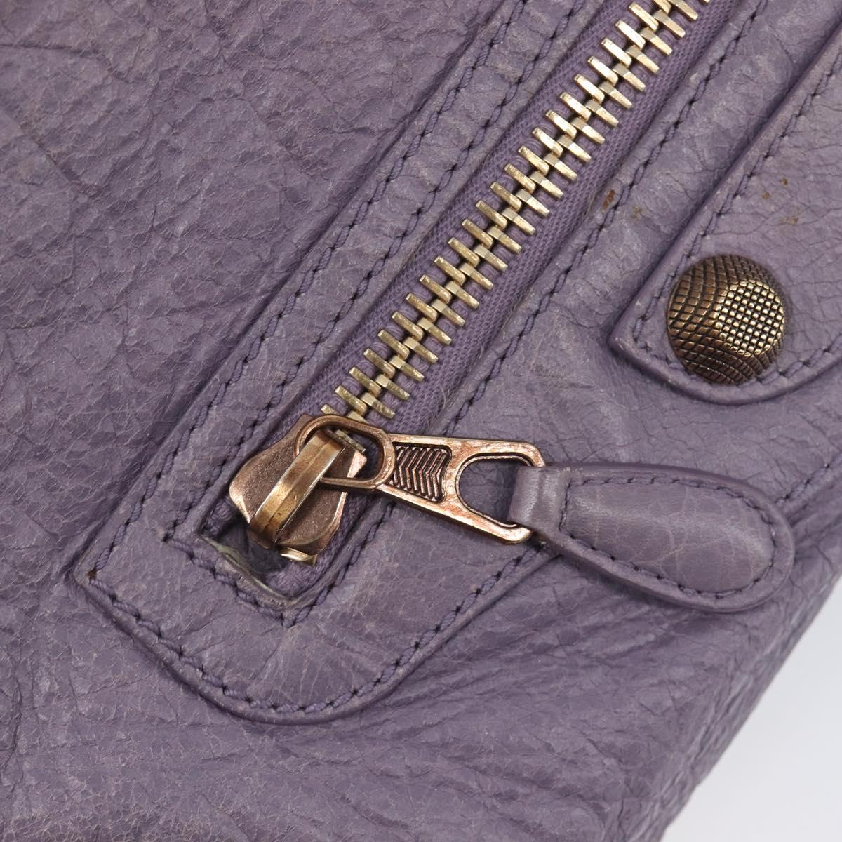 Balenciaga Giant Day Shoulder Bag Leather Purple Gold 285437 Auth 210764V