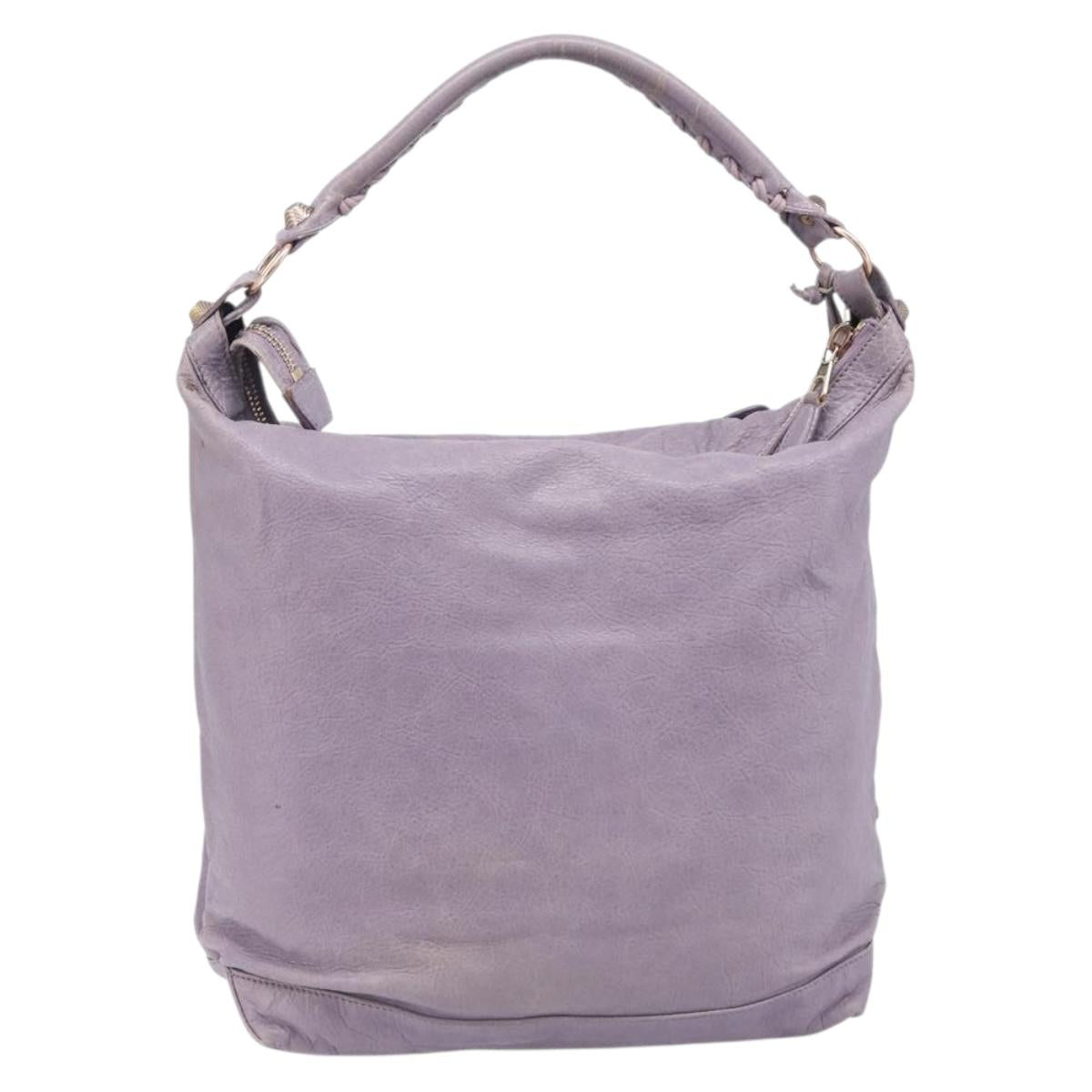 Balenciaga Giant Day Shoulder Bag Leather Purple Gold 285437 Auth 210764V