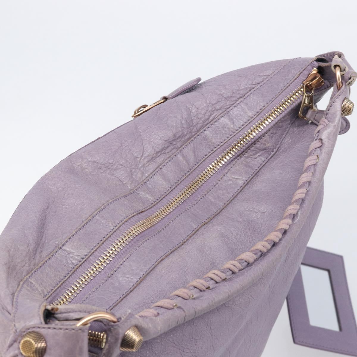 Balenciaga Giant Day Shoulder Bag Leather Purple Gold 285437 Auth 210764V