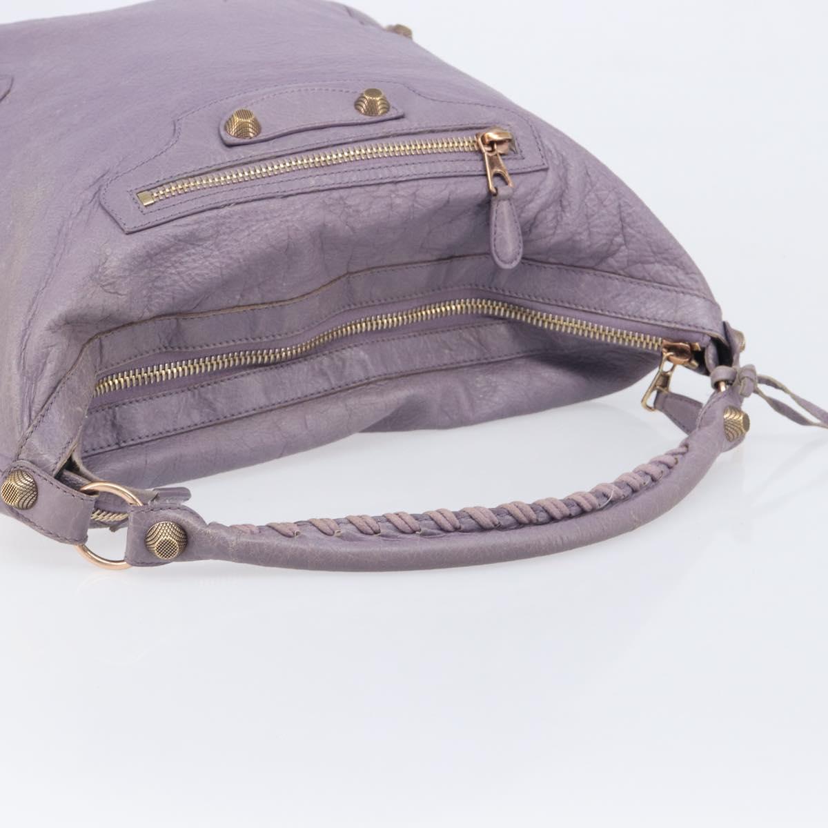 Balenciaga Giant Day Shoulder Bag Leather Purple Gold 285437 Auth 210764V