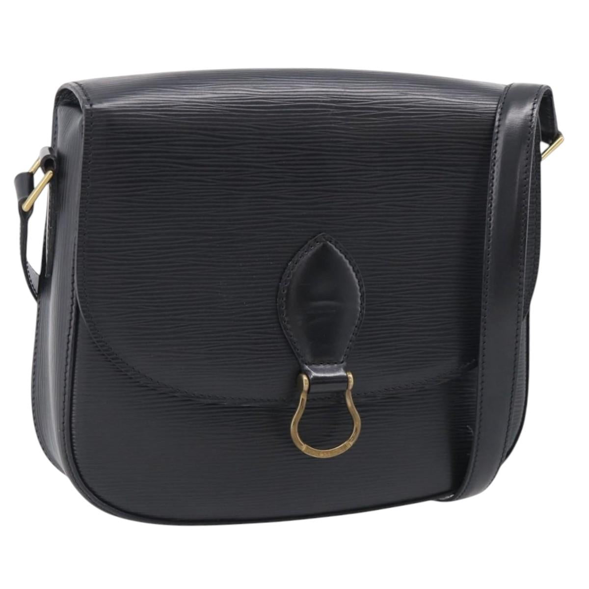 LOUIS VUITTON Epi Saint Cloud GM Shoulder Bag Black Noir M52192 LV Auth 210765A