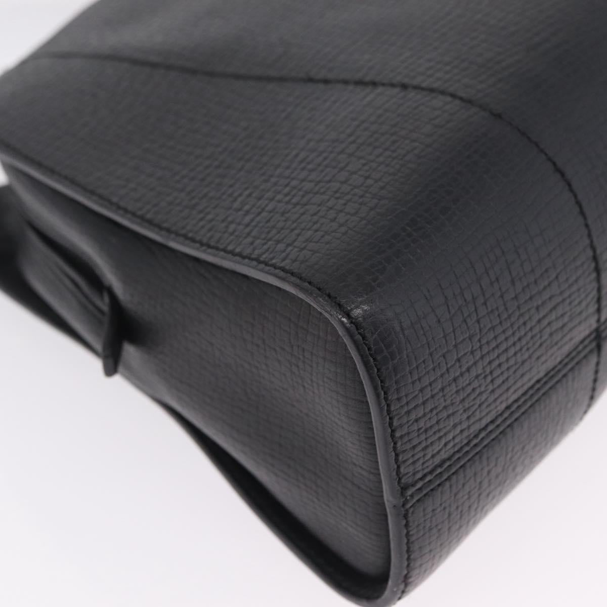 LOEWE Tote Bag Leather Black Silver Auth 210767V