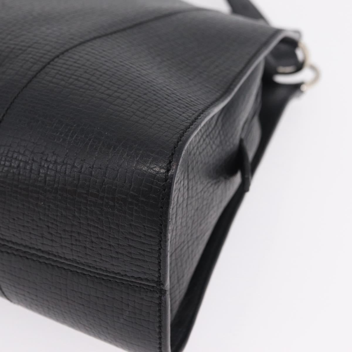 LOEWE Tote Bag Leather Black Silver Auth 210767V