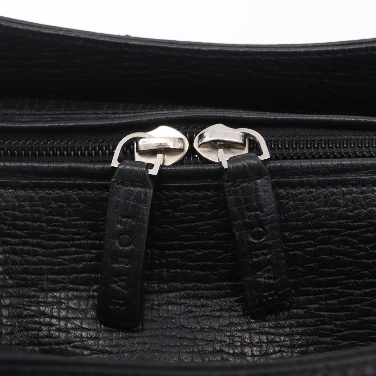 LOEWE Tote Bag Leather Black Silver Auth 210767V