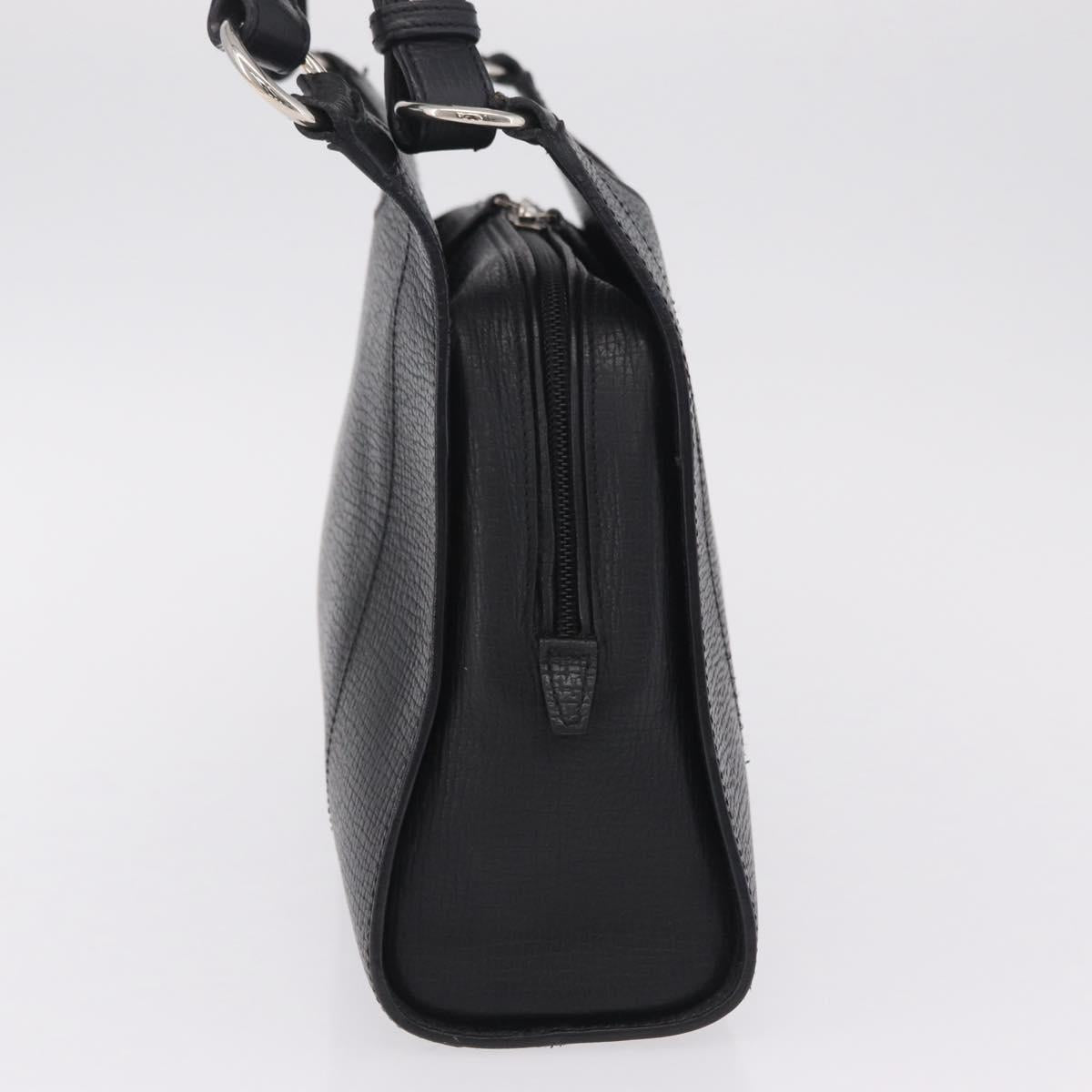 LOEWE Tote Bag Leather Black Silver Auth 210767V
