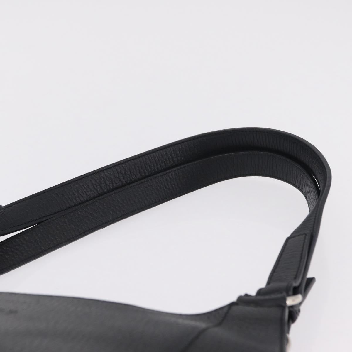 LOEWE Tote Bag Leather Black Silver Auth 210767V