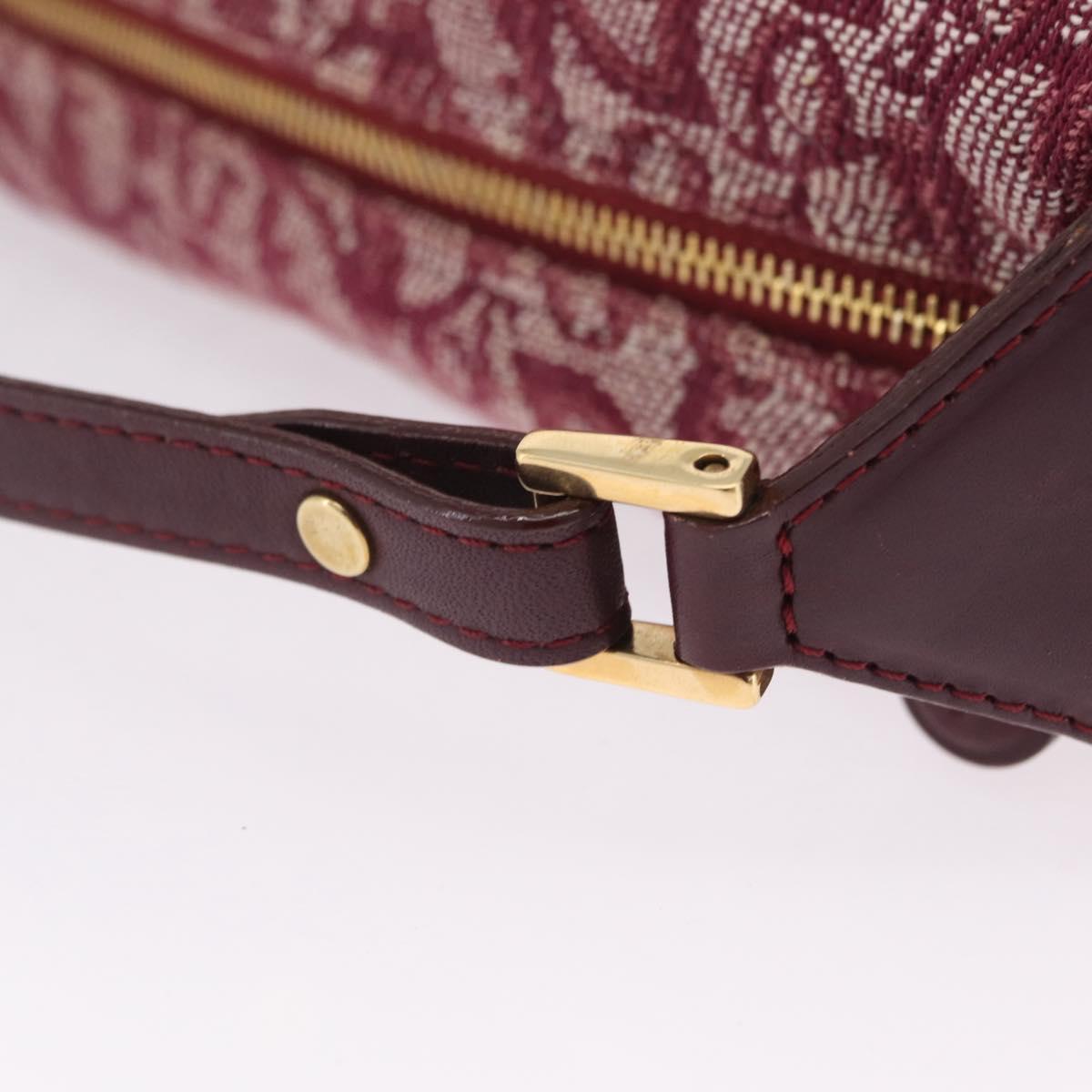 Christian Dior Trotter Canvas Hand Bag Red Gold Auth 210769V