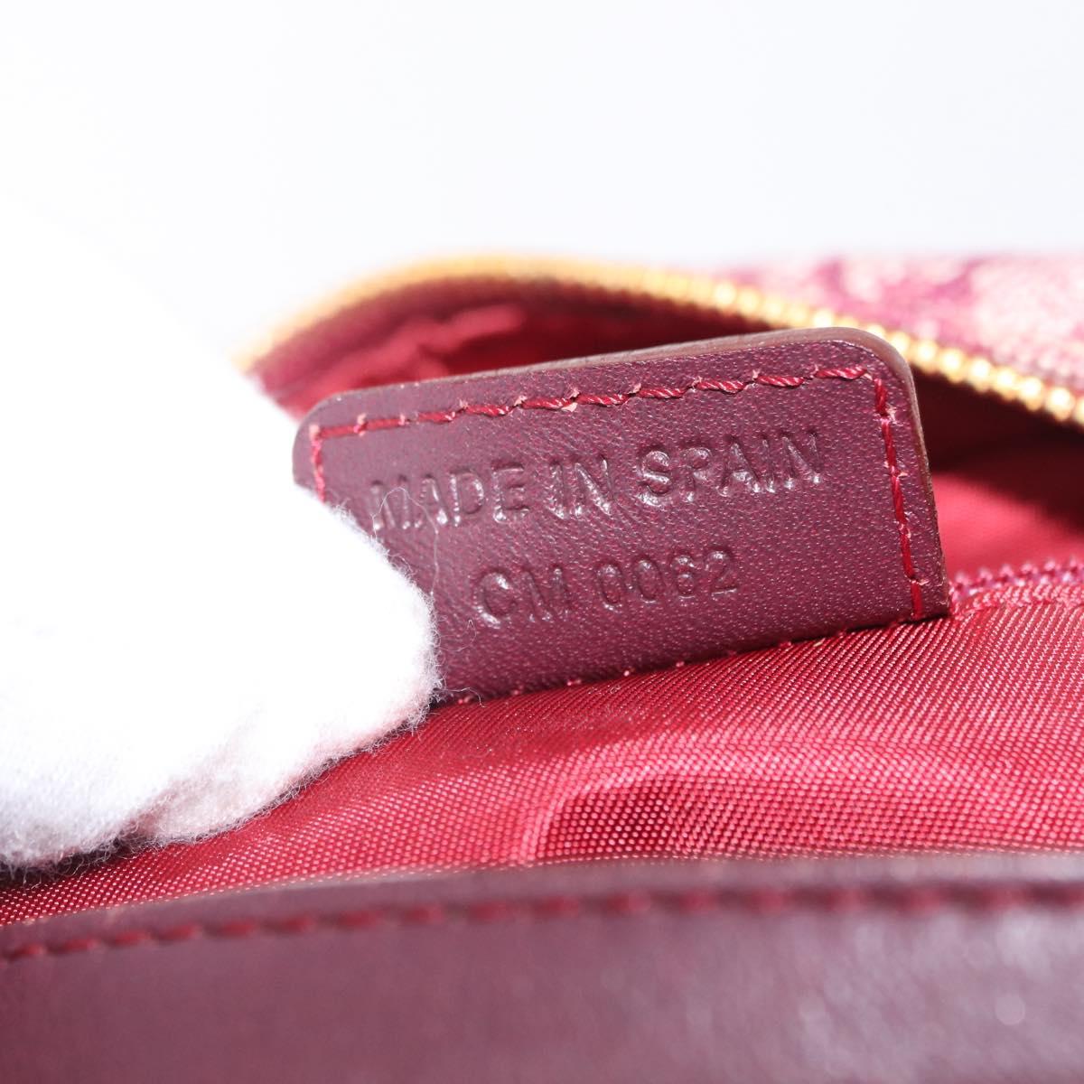 Christian Dior Trotter Canvas Hand Bag Red Gold Auth 210769V