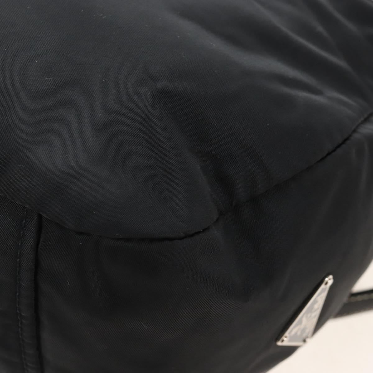 PRADA Shoulder Bag Nylon Black Silver Auth 210770V