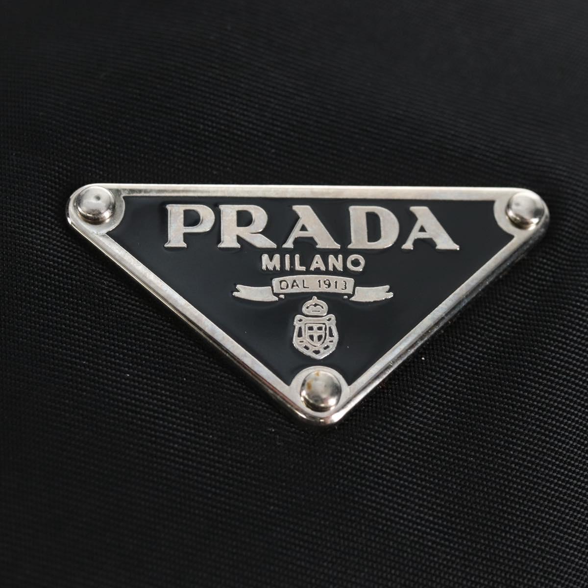 PRADA Shoulder Bag Nylon Black Silver Auth 210770V