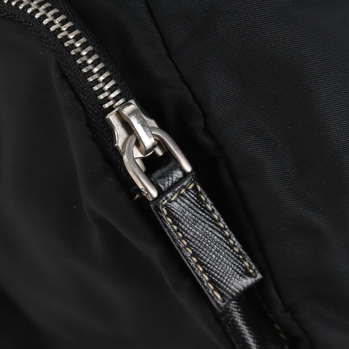 PRADA Shoulder Bag Nylon Black Silver Auth 210770V
