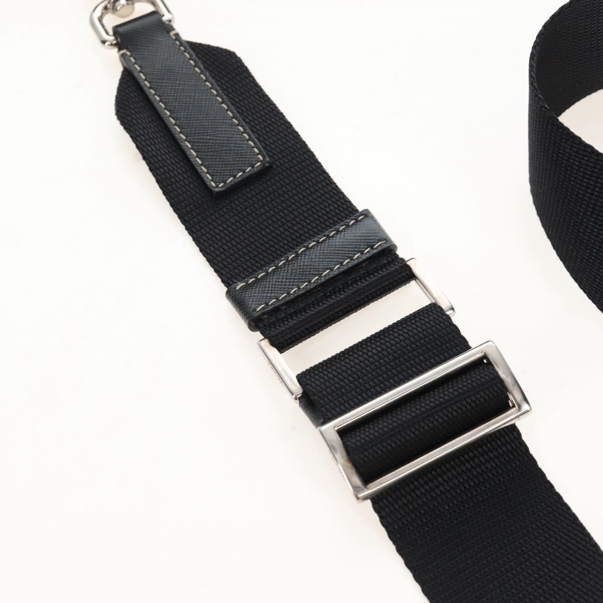PRADA Shoulder Bag Nylon Black Silver Auth 210770V