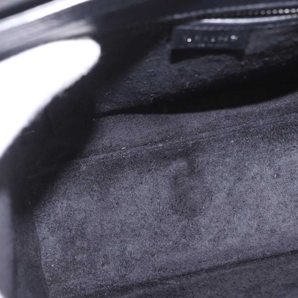 CELINE Luggage Nano Hand Bag Leather 2way Black Silver Auth 210773M