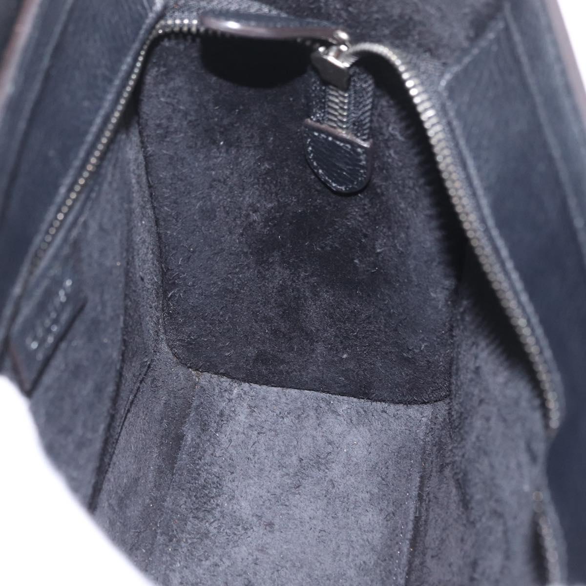 CELINE Luggage Nano Hand Bag Leather 2way Black Silver Auth 210773M