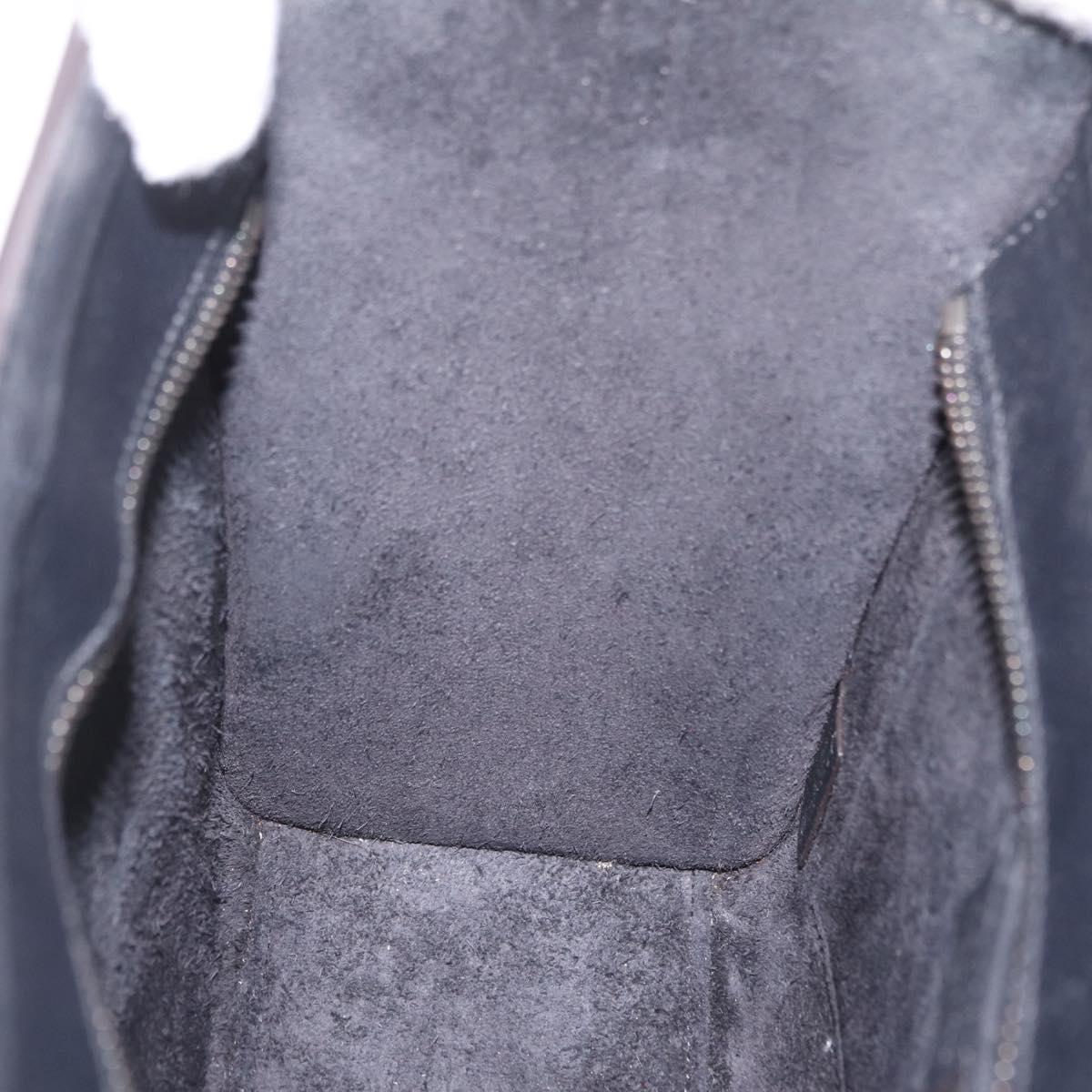 CELINE Luggage Nano Hand Bag Leather 2way Black Silver Auth 210773M