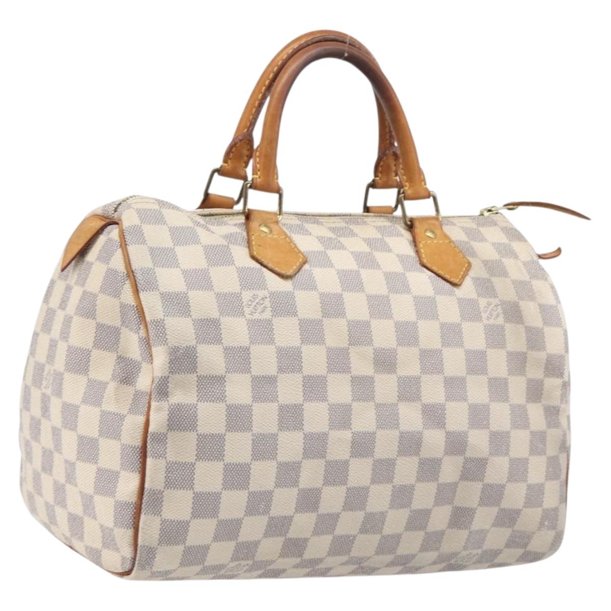 LOUIS VUITTON Damier Azur Speedy 30 Hand Bag N41533 LV Auth 210775