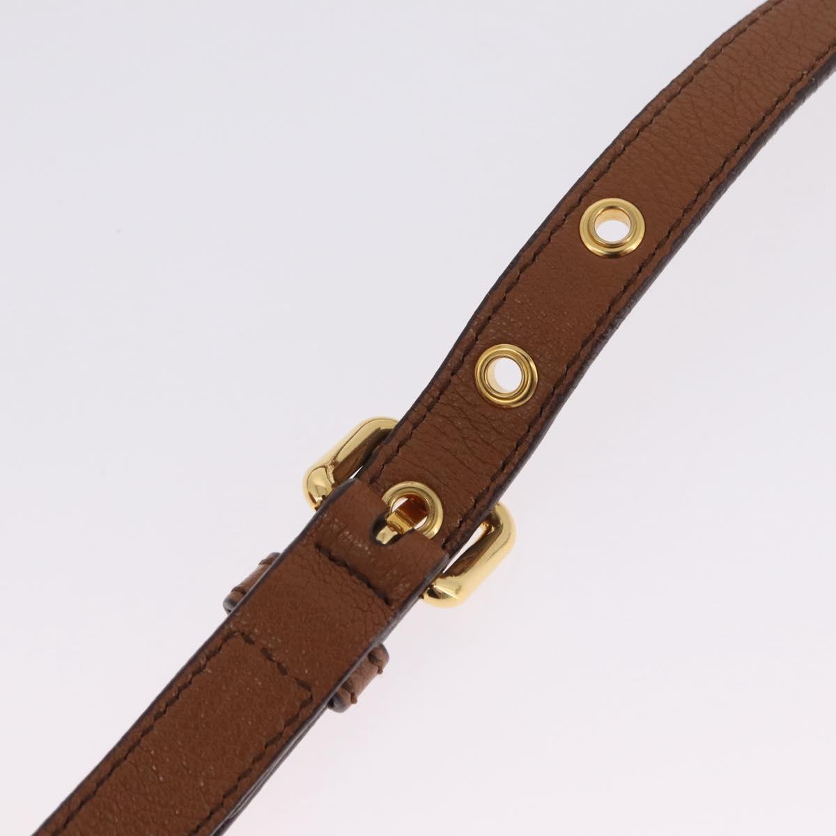 Miu Miu Madras Hand Bag Leather 2way Brown Gold Auth 210778V