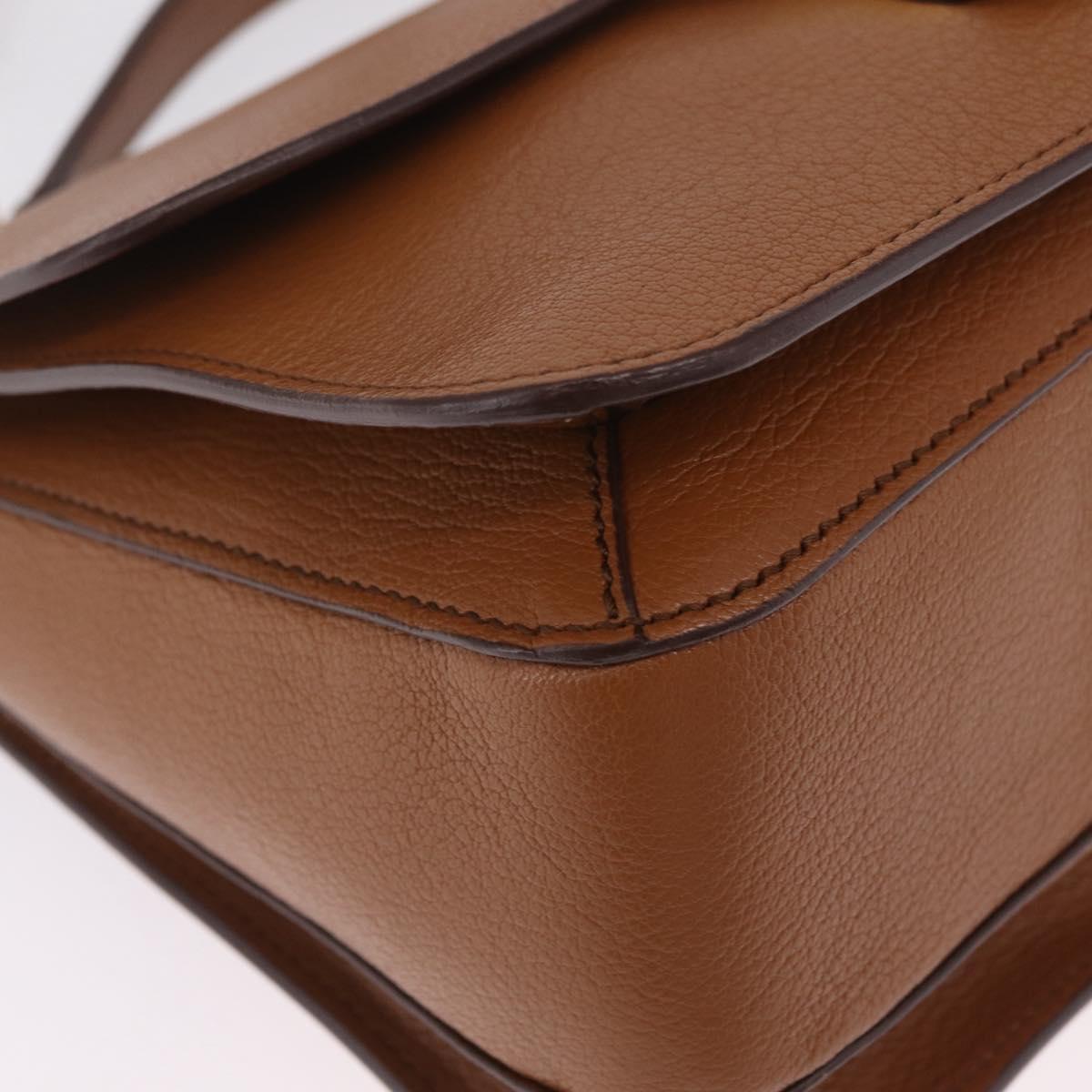 Miu Miu Madras Hand Bag Leather 2way Brown Gold Auth 210778V