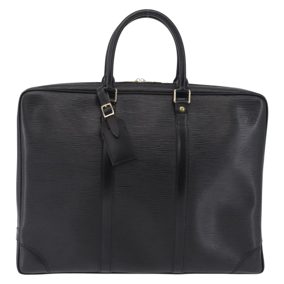 LOUIS VUITTON Epi Porte Documents Voyage Business Bag Black M40321 Auth 210782A
