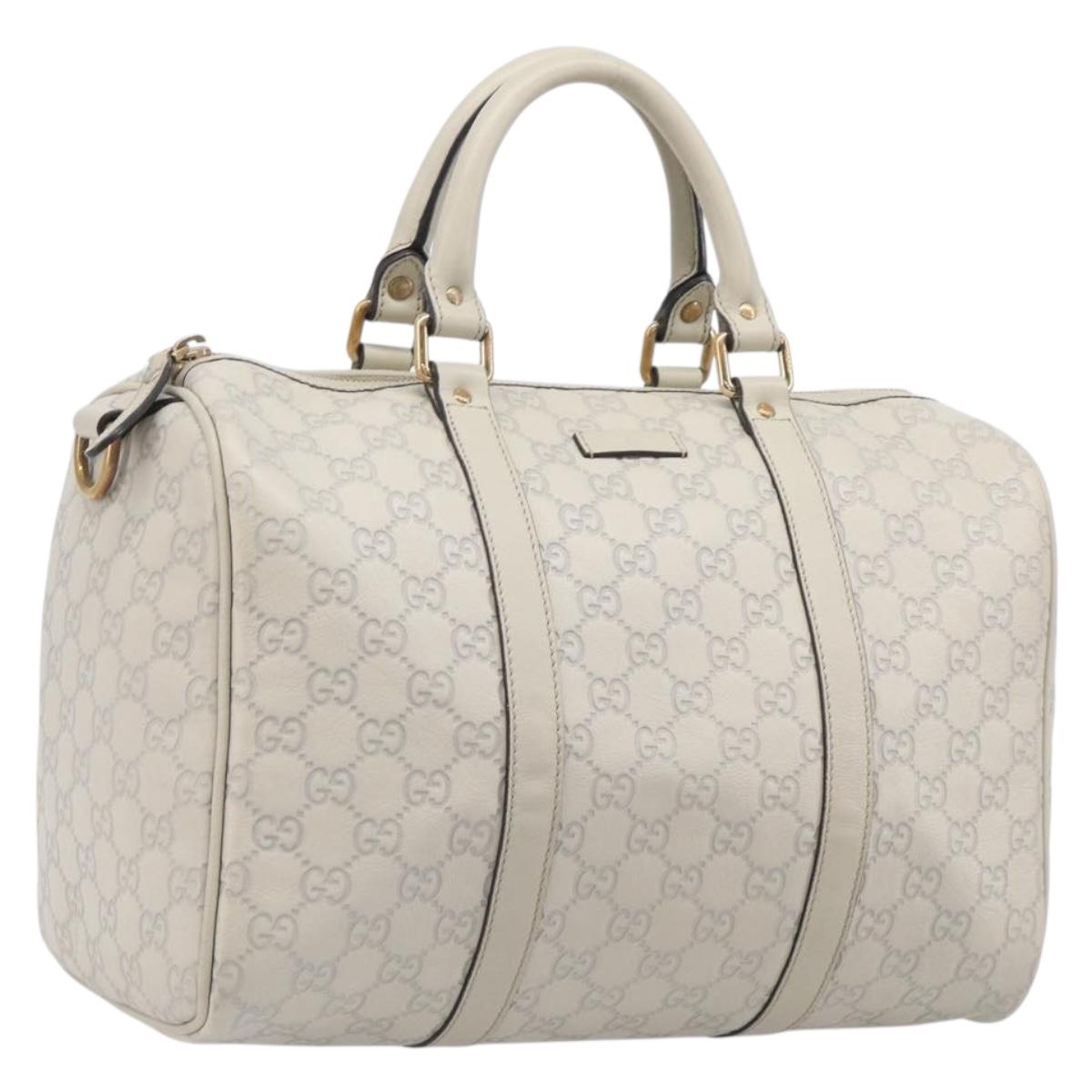 GUCCI Micro GG Canvas Guccissima Bag Leather Ivory Gold 265697 Auth 210790V