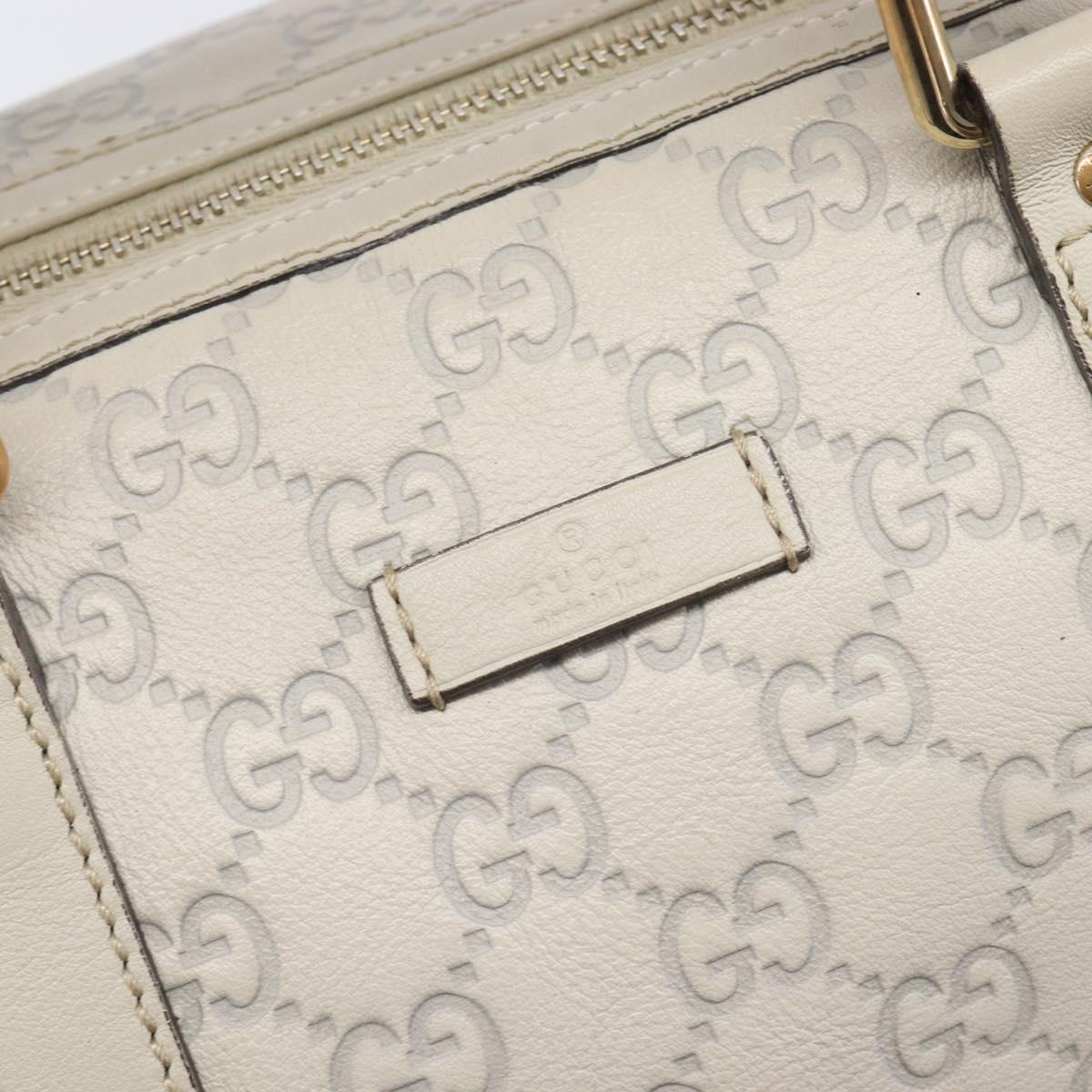 GUCCI Micro GG Canvas Guccissima Bag Leather Ivory Gold 265697 Auth 210790V
