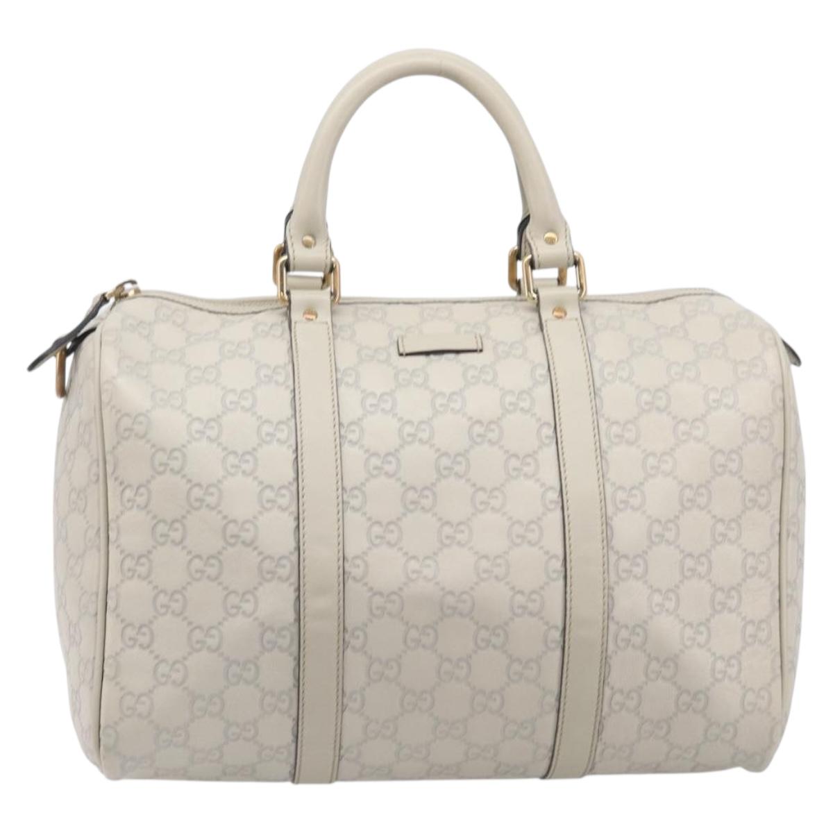 GUCCI Micro GG Canvas Guccissima Bag Leather Ivory Gold 265697 Auth 210790V
