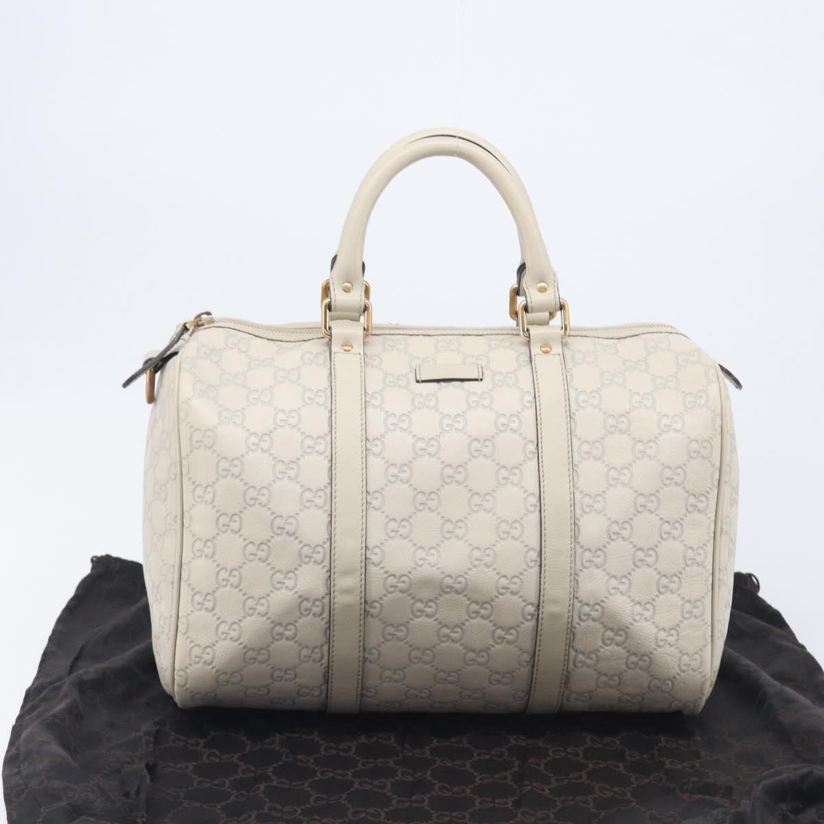 GUCCI Micro GG Canvas Guccissima Bag Leather Ivory Gold 265697 Auth 210790V