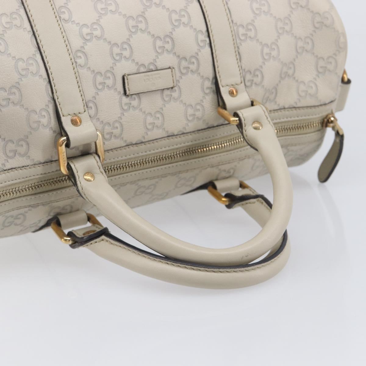 GUCCI Micro GG Canvas Guccissima Bag Leather Ivory Gold 265697 Auth 210790V