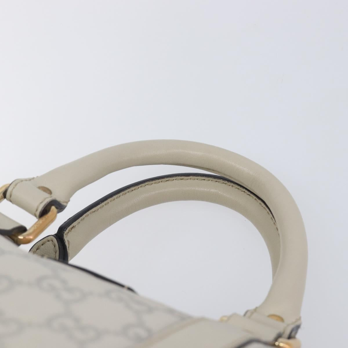 GUCCI Micro GG Canvas Guccissima Bag Leather Ivory Gold 265697 Auth 210790V