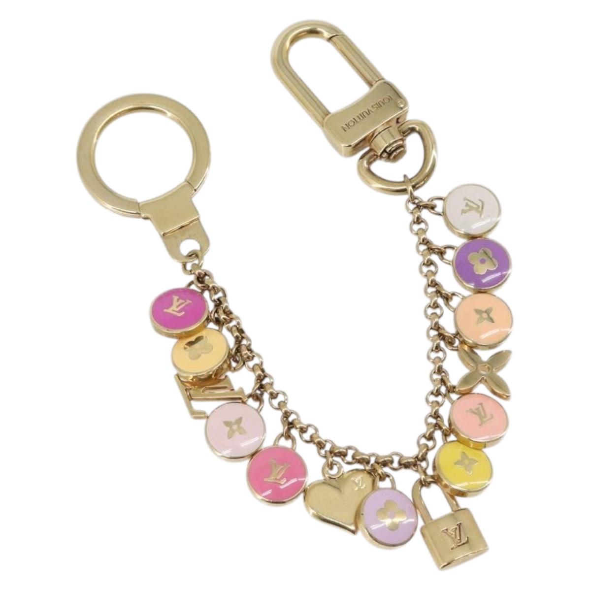 LOUIS VUITTON Porte Cles Chainne Pastille Key Holder Gold M66172 Auth 210793A