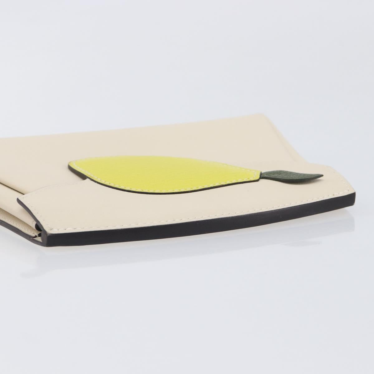 HERMES Tutti Frutti Pouch Leather Ivory Auth 210818SAM