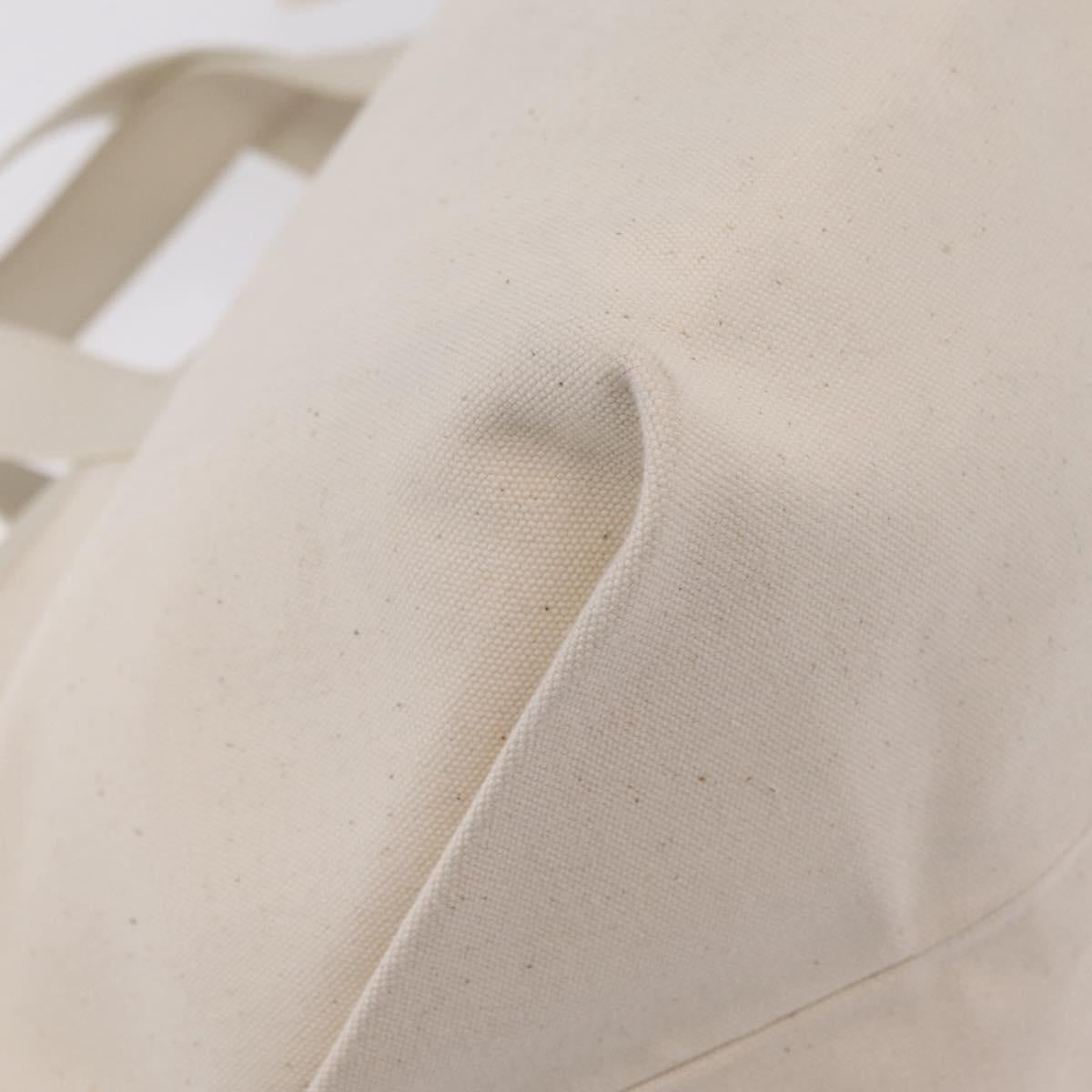 CELINE Hand Bag Canvas Ivory Silver Auth 210821A