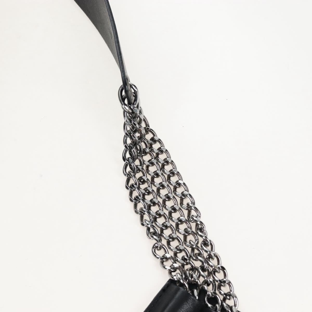 CHANEL Matelasse Camellia Chain Shoulder Bag tweed Gray Silver CC Auth 210823A