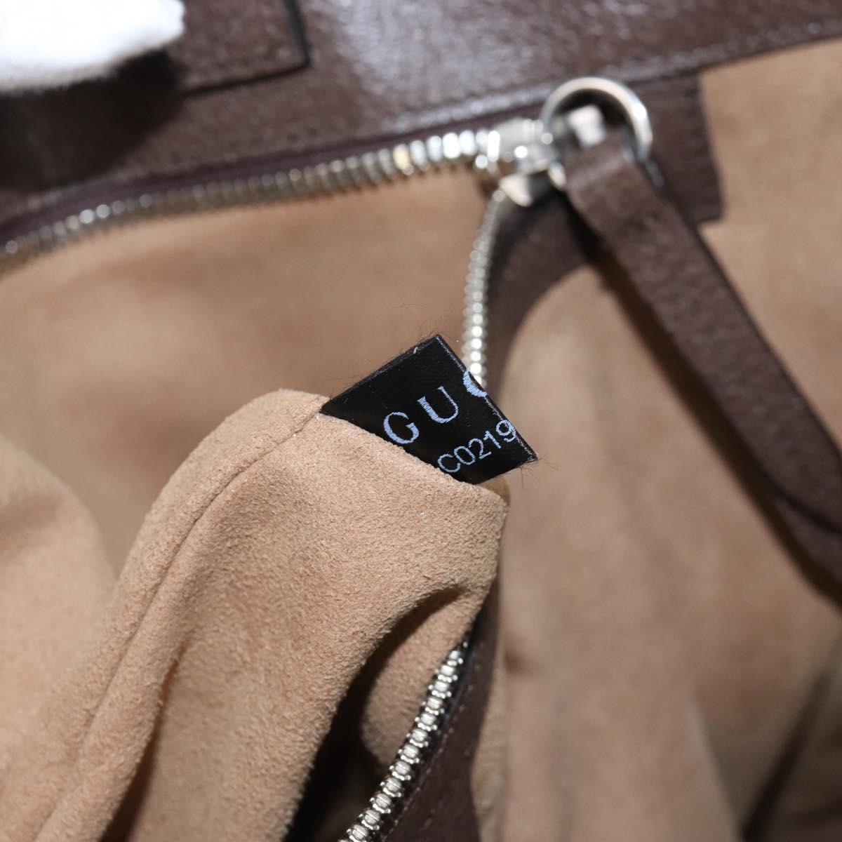 GUCCI GG Supreme Tote Bag PVC 2way Beige Silver 450950 Auth 210831M